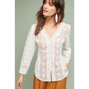 Anthropologie x Tracy Reese Textured Lace Blouse